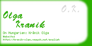 olga kranik business card